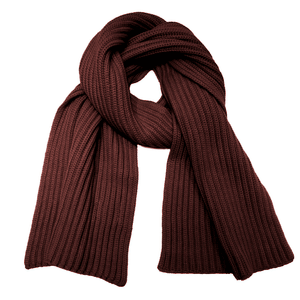 Chunky Ribbed Knit Cashmere Scarf